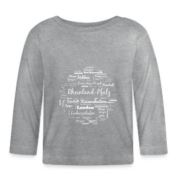 Rheinland Pfalz Städte Geschenk - Baby Bio-Langarmshirt - Grau meliert - Vorne