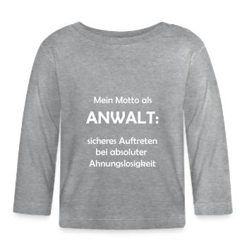 Anwalt - Baby Bio-Langarmshirt - Grau meliert - Vorne