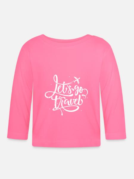reisen spruch reise - Baby Bio-Langarmshirt - Azalea