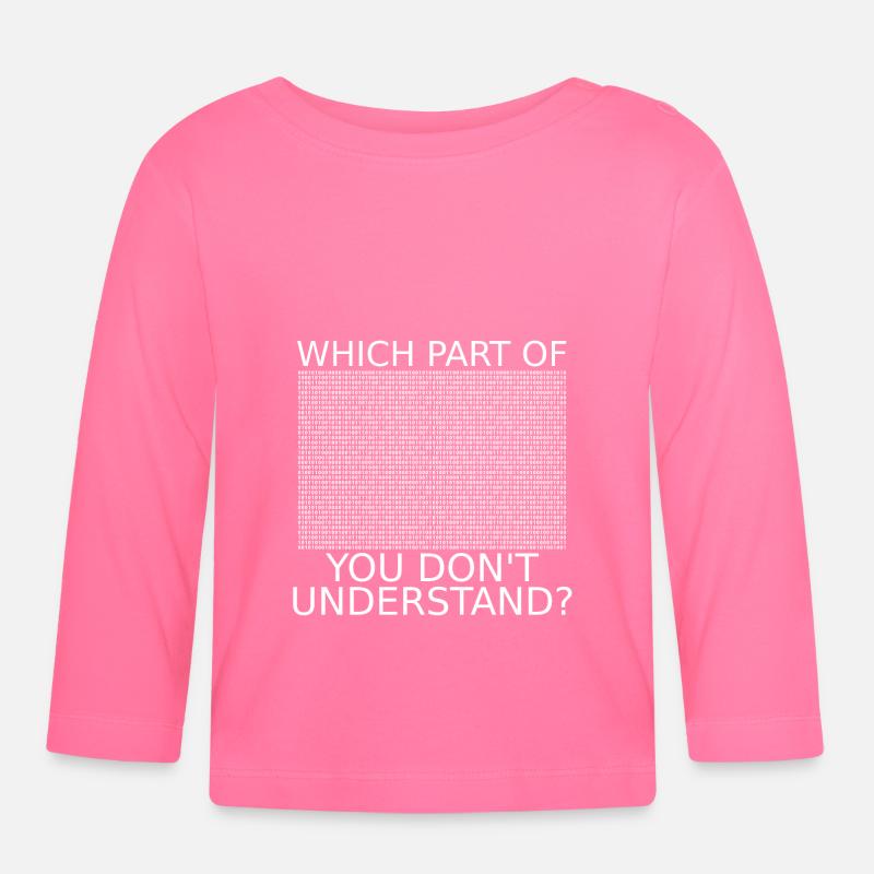 Code binaire | Drôle | | Nerd | Programmeurs - T-shirt manches longues bio Bébé - rose azalée