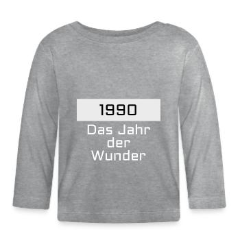 1990 - T-shirt manches longues bio Bébé - gris chiné - Devant