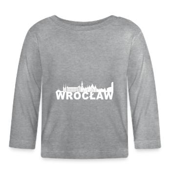 Wroclaw Wroclaw Pologne Pologne Skyline Cadeau - T-shirt manches longues bio Bébé - gris chiné - Devant