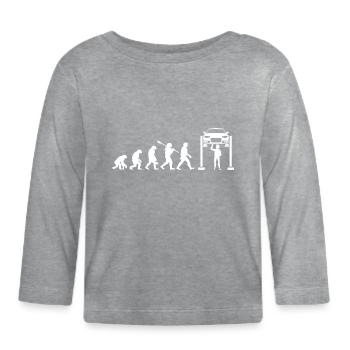 Evolution mécanique - T-shirt manches longues bio Bébé - gris chiné - Devant
