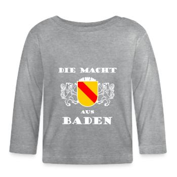 Die Macht aus Süddeutschland - Baby Bio-Langarmshirt - Grau meliert - Vorne