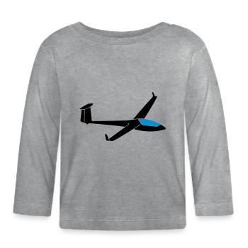 Hornet 206 Segelflugzeug Segelflieger gleiten - Baby Bio-Langarmshirt - Grau meliert - Vorne