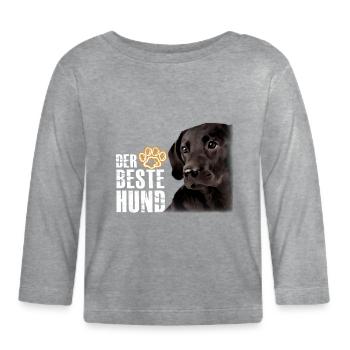 Der Beste Hund - Labrador Braun - Baby Bio-Langarmshirt - Grau meliert - Vorne