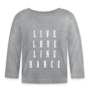 Line Square Country Dance - Baby Bio-Langarmshirt - Grau meliert - Vorne
