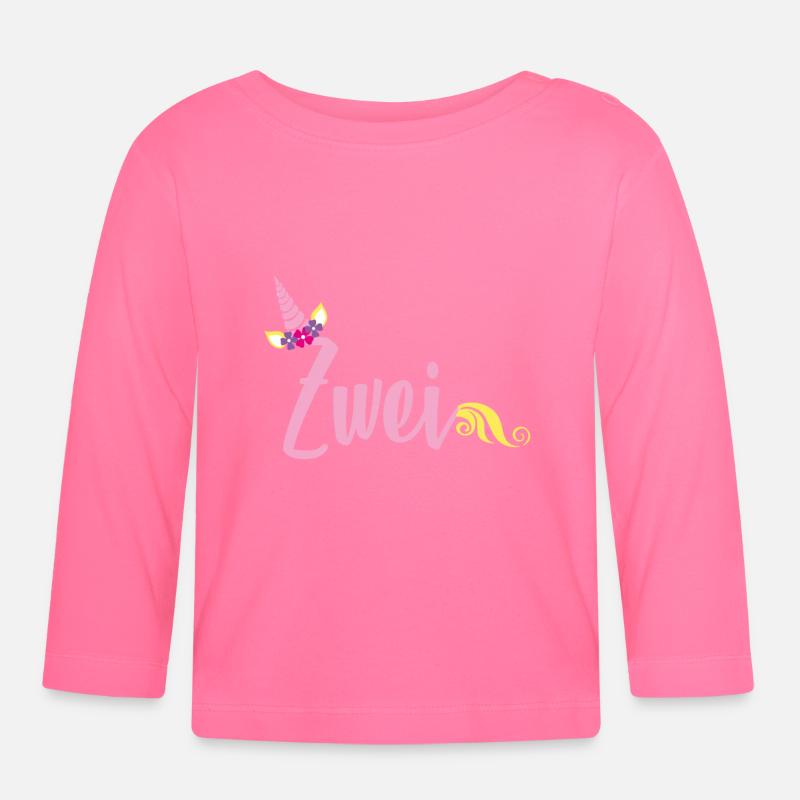 2. Geburtstag Einhorn - Baby Bio-Langarmshirt - Azalea