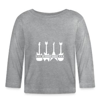 Guitare - guitare - T-shirt manches longues bio Bébé - gris chiné - Devant