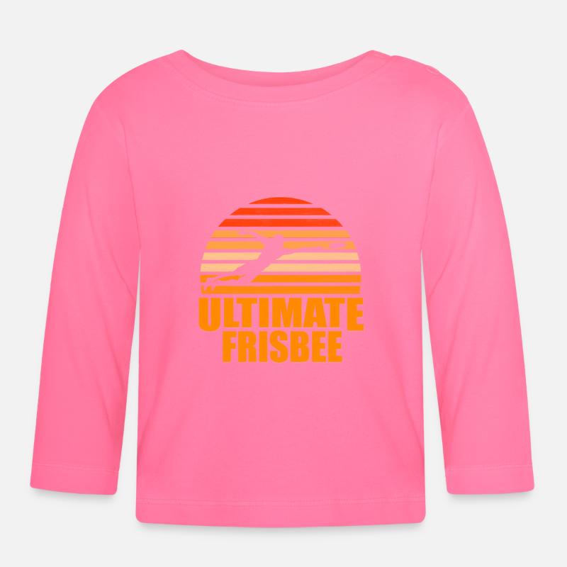 Frisbee ultime rétro - T-shirt manches longues bio Bébé - rose azalée