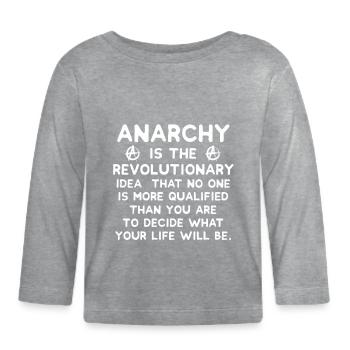 anarchy - Organic Baby Long Sleeve T-Shirt - heather grey - Front
