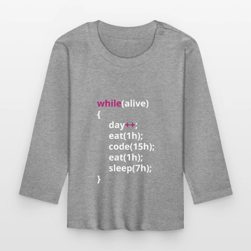 Programmierer Essen Code schlafen lustig PHP Baby Bio-Langarmshirt