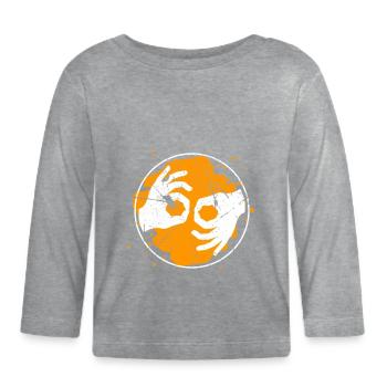 Cycle cadeau de la langue de discussion de la langue de conversation - T-shirt manches longues bio Bébé - gris chiné - Devant