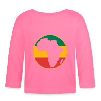 African map - Organic Baby Long Sleeve T-Shirt - azalea - Front