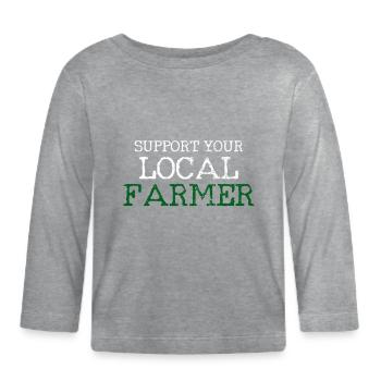 farm - Organic Baby Long Sleeve T-Shirt - heather grey - Front