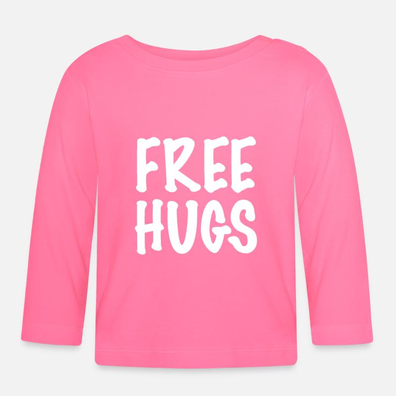 Câlins gratuits - T-shirt manches longues bio Bébé - rose azalée