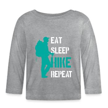 hike - Organic Baby Long Sleeve T-Shirt - heather grey - Front