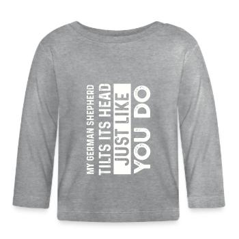 German shepherd dog - Organic Baby Long Sleeve T-Shirt - heather grey - Front