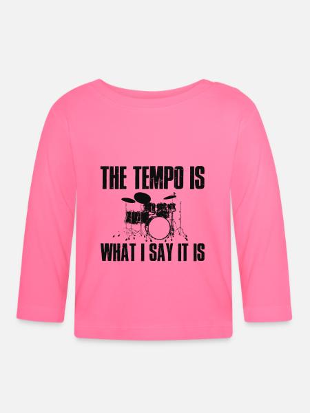 Drummer's pace - Baby Bio-Langarmshirt - Azalea