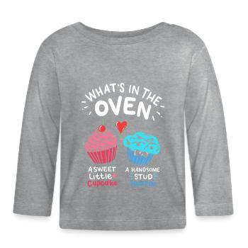 Gender Reveal Baker - Organic Baby Long Sleeve T-Shirt - heather grey - Front