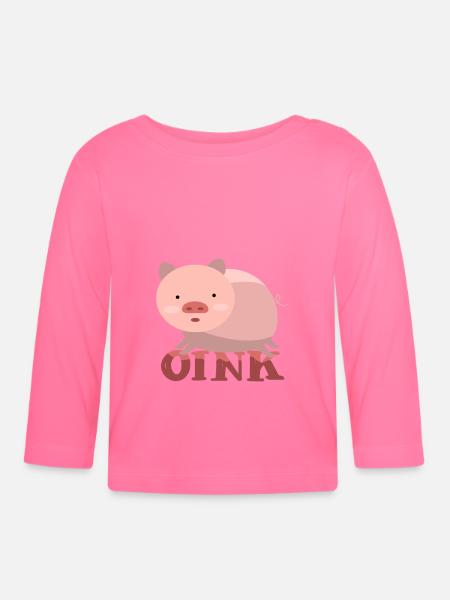 Schwein, Schwein Sau, Schwein Schweine - Baby Bio-Langarmshirt - Azalea