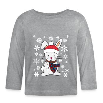 Cute Christmas gift idea present - Organic Baby Long Sleeve T-Shirt - heather grey - Front