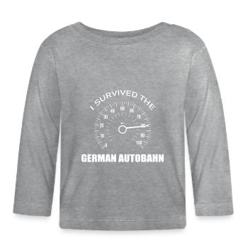 Autoroute allemande ! - T-shirt manches longues bio Bébé - gris chiné - Devant