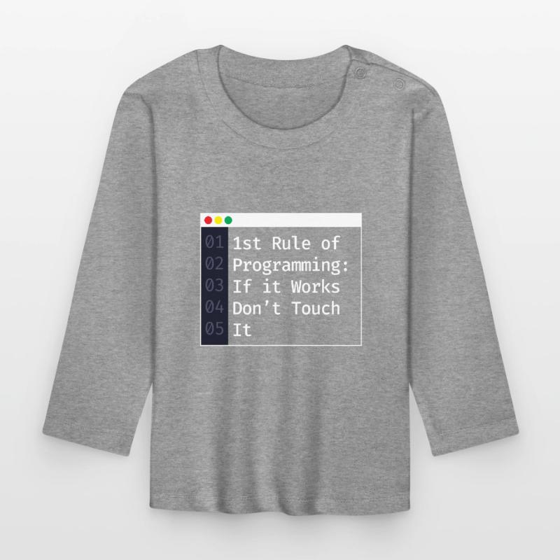 1st Rule Of Programming Programmierer Coding Baby Bio-Langarmshirt