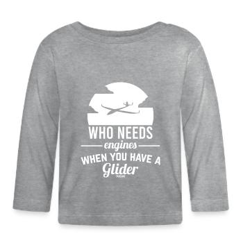 Glider glider glider - Organic Baby Long Sleeve T-Shirt - heather grey - Front