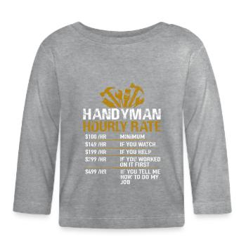 Handyman Tarif horaire Handyman Handyman - T-shirt manches longues bio Bébé - gris chiné - Devant