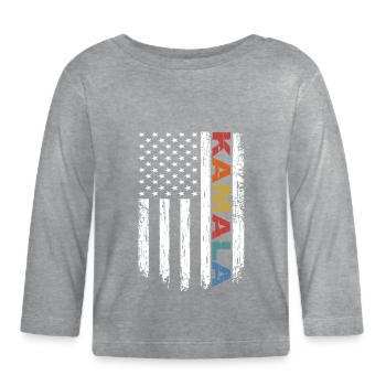 Kamala Harris America Flag Kamala Gift - Organic Baby Long Sleeve T-Shirt - heather grey - Front
