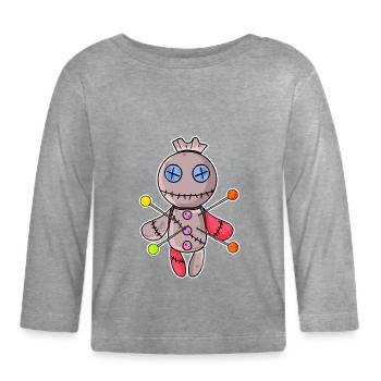 Vaudou doll - T-shirt manches longues bio Bébé - gris chiné - Devant