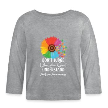 Autism Awareness - Organic Baby Long Sleeve T-Shirt - heather grey - Front