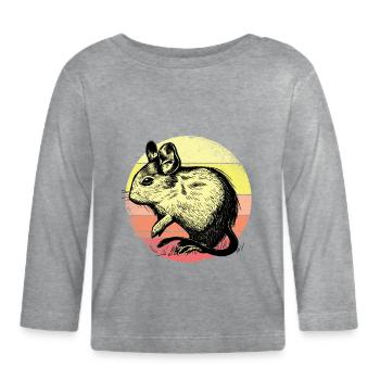 Degu Silhouette - Baby Bio-Langarmshirt - Grau meliert - Vorne