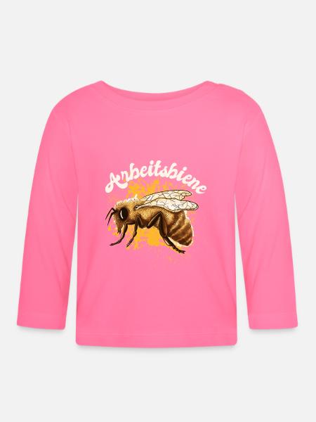 Arbeitsbiene, Fleissig - Baby Bio-Langarmshirt - Azalea