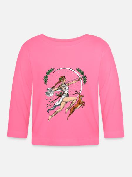 Artemis Göttin - Baby Bio-Langarmshirt - Azalea