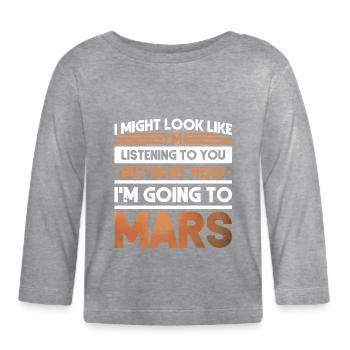 Mars - T-shirt manches longues bio Bébé - gris chiné - Devant