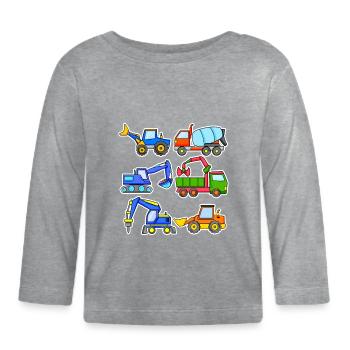 Chantiers - T-shirt manches longues bio Bébé - gris chiné - Devant