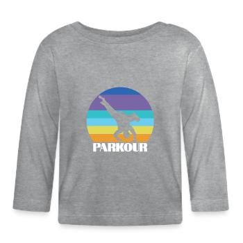 Gymnastics Parkour Sports Freerunning - Organic Baby Long Sleeve T-Shirt - heather grey - Front
