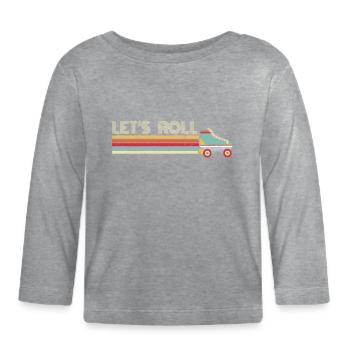 Patin à roulettes, patin à roulettes, patin à roulettes - T-shirt manches longues bio Bébé - gris chiné - Devant