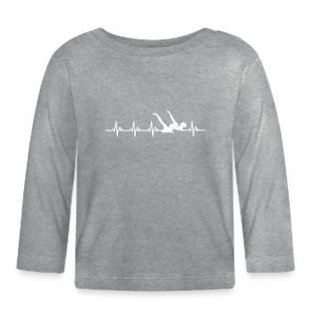 Synchronschwimmen Herzschlag - Baby Bio-Langarmshirt - Grau meliert - Vorne