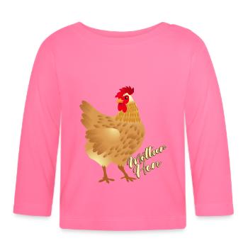 Mère Poule - T-shirt manches longues bio Bébé - rose azalée - Devant
