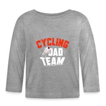 Cycling Papa Team Fahhrad Cyclist Father Daddy - Organic Baby Long Sleeve T-Shirt - heather grey - Front