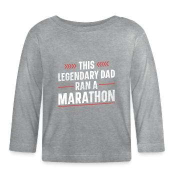 Der Legendäre Vater Lief Einen Marathon - Baby Bio-Langarmshirt - Grau meliert - Vorne