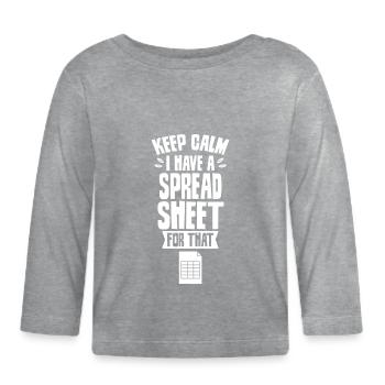 Restez calme Ayez une feuille de calcul pour le tableau - T-shirt manches longues bio Bébé - gris chiné - Devant