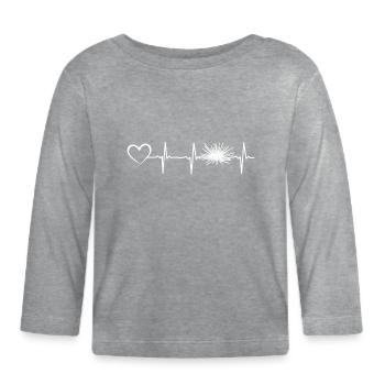 Seeigel-Liebhaber Seeigel Heartbeat Seeigel - Baby Bio-Langarmshirt - Grau meliert - Vorne