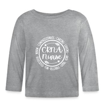 CRNA Nurse Certified Registered Nurse Anästhesist - Baby Bio-Langarmshirt - Grau meliert - Vorne