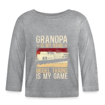 Conducteur de train diesel de marchandises - T-shirt manches longues bio Bébé - gris chiné - Devant