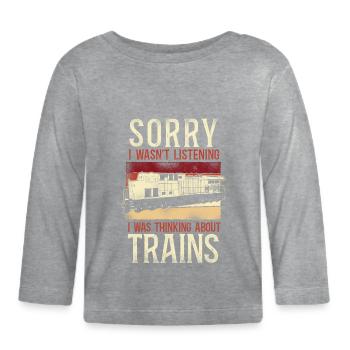 Conducteur de train diesel de marchandises - T-shirt manches longues bio Bébé - gris chiné - Devant