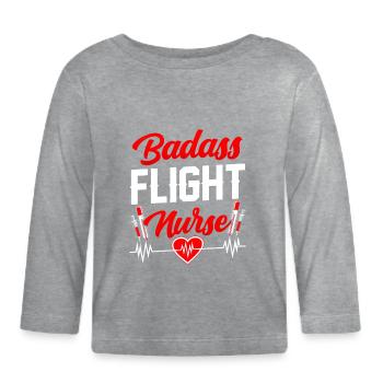 Knallharte Flight Nurse Flugkrankenschwester Beruf - Baby Bio-Langarmshirt - Grau meliert - Vorne